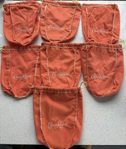 Crown Royal Peach Bag w/ Gold Drawstring for 750ml Bottle 9.5” X 7.5” Lot Of 7