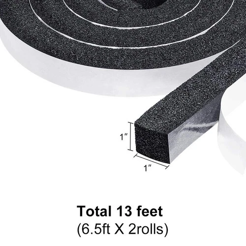 Tiras de espuma con adhesivo de 1 pulgada de ancho X 1 pulgada de grosor de neopreno para clima Foto 2 de 4