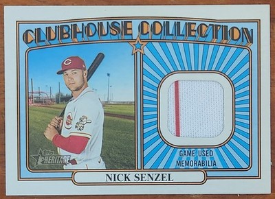 2021 Topps Heritage #CCR-NS Nick Senzel Clubhouse Collection Relics Game Used
