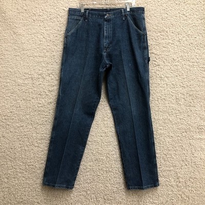 Wrangler Jeans 36x32 Mens Blue Denim Five Star Premium Carpenter Straight Work