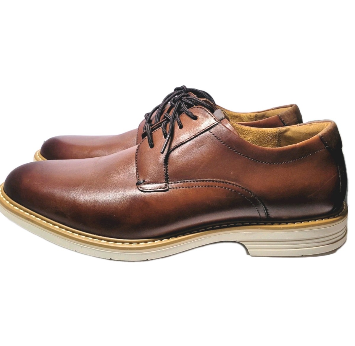 Florsheim Mens Norwalk Plain Toe Oxford Leather Shoe Size 13M Cognac Flexsole Men main image 3