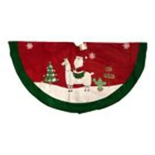 28979 - 48" Felt Santa on a Llama Christmas Tree Skirt |Pod 2-51|