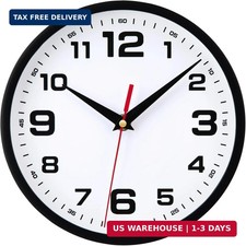 Wall Clock Silent Non-Ticking Modern Clocks Battery Operated 8 Inch Small Analog