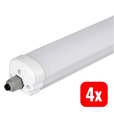 V-TAC LED-Feuchtraumleuchte LED-Röhre VT-6076 Neutralweiß Weiß 18W EEK E 4 STÜCK