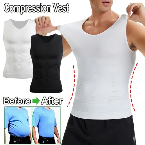 Gynecomastia Compression Shirts for Men Slimming Shapewear Vest Tummy Control US