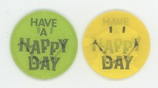 Smiley Face / Have a Happy Day 2 Round 1960's Vari-Vue Motion Lenticulars  1
