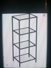Image of VASAGLE 4-TIER GLASS SHELF STORAGE RACK TEMPERED GLASS