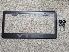 Vtec Laser Engraved Black Stainless Steel License Plate Frame Vtec Laser Engraved Black Stainless Steel License Plate Frame
