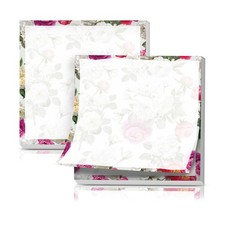 AFYEWKC Sticky Notes 3x3 Inches, Cute Self-Stick Pads, White Pink Rose