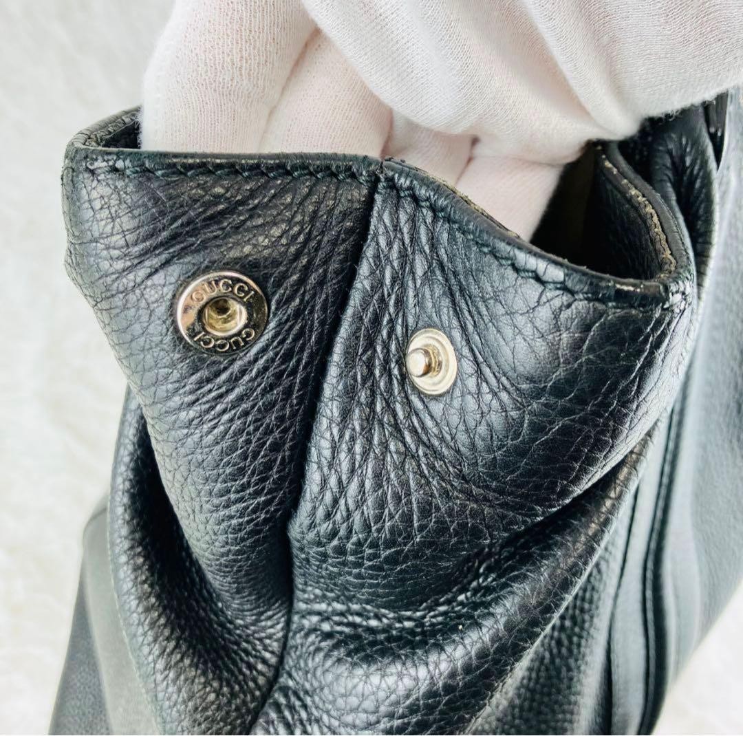 GUCCI Leather Tote Bag Cellarius Black Authentic Women's Fashion thumbnail 10
