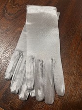 Silver Formal Gloves Wrist Length Formalwear Evening Party