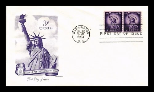 DR JIM STAMPS US COVER STATUE OF LIBERTY 3C COIL FIRST DAY ISSUE ARTMASTER