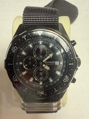 CASIO MEN'S AMW330B-1A CHRONOGRAPH BLACK DIAL WATCH