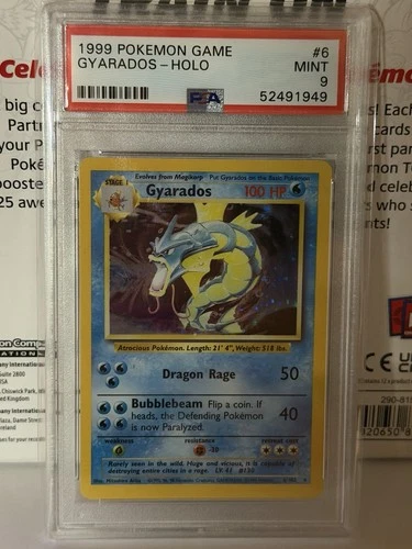 1999 Pokemon Base Set Gyarados 6/102 Holo PSA 9 Mint