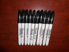 Sharpie Permanent Fine Point Marker Black 10 COUNT BULK FRESH STOCK BRAND NEW 