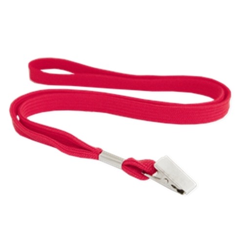 SET 250 HALSBAND SCHLÜSSELBAND MIT BULLDOGGE CLIP + 250 KLARE VINYL AUSWEIS ABZEICHEN HALTER - Bild 4 von 8