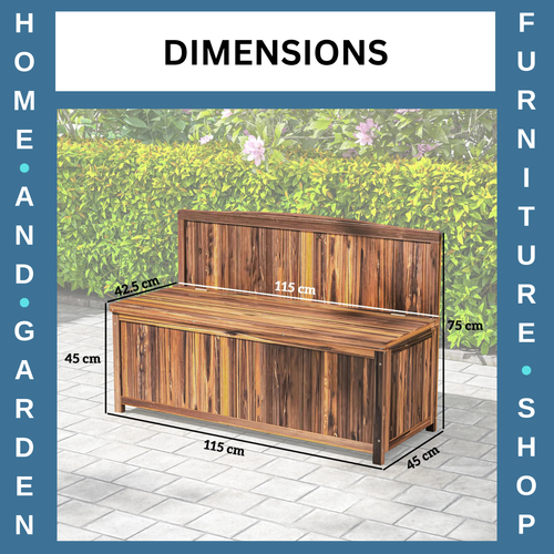 Wooden Storage Bench for Garden Tools Patio Furniture Seating with Lift Up Lid - Picture 2 of 14
