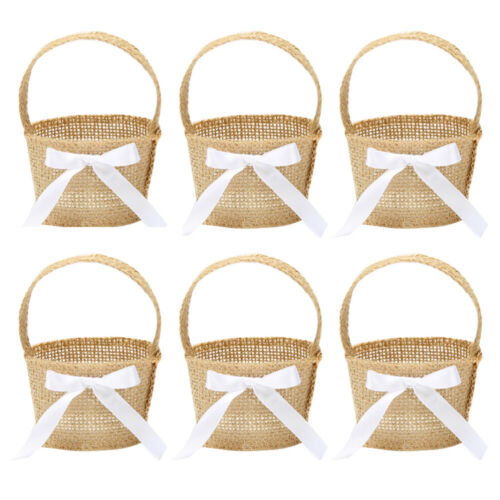 6 Pcs Weaving Baskets for Wedding Favors Woven Flower Baby Shopping