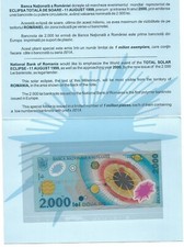 2000 lei Banknote - Total Solar Eclipse 1999, Europe The First Polymer Banknote