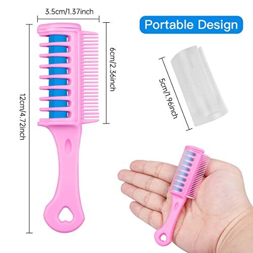 New Hair Chalk Comb for Girls and Kids Blue, Pink, Purple, Green, Red, Yellow - Picture 6 of 8