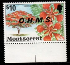 Montserrat, 1976, OHMS $10, MINT (only previously recorded cto used) SG O16.L700