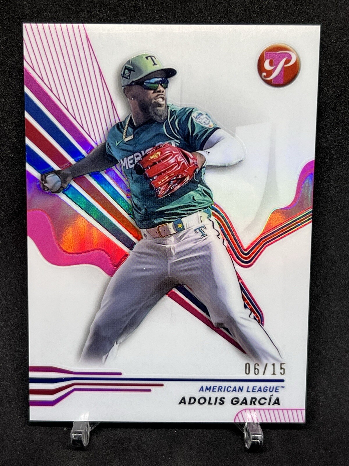 2024 Topps Pristine Adolis Garcia SSP Pink Refractor #6/15 Texas Rangers #267