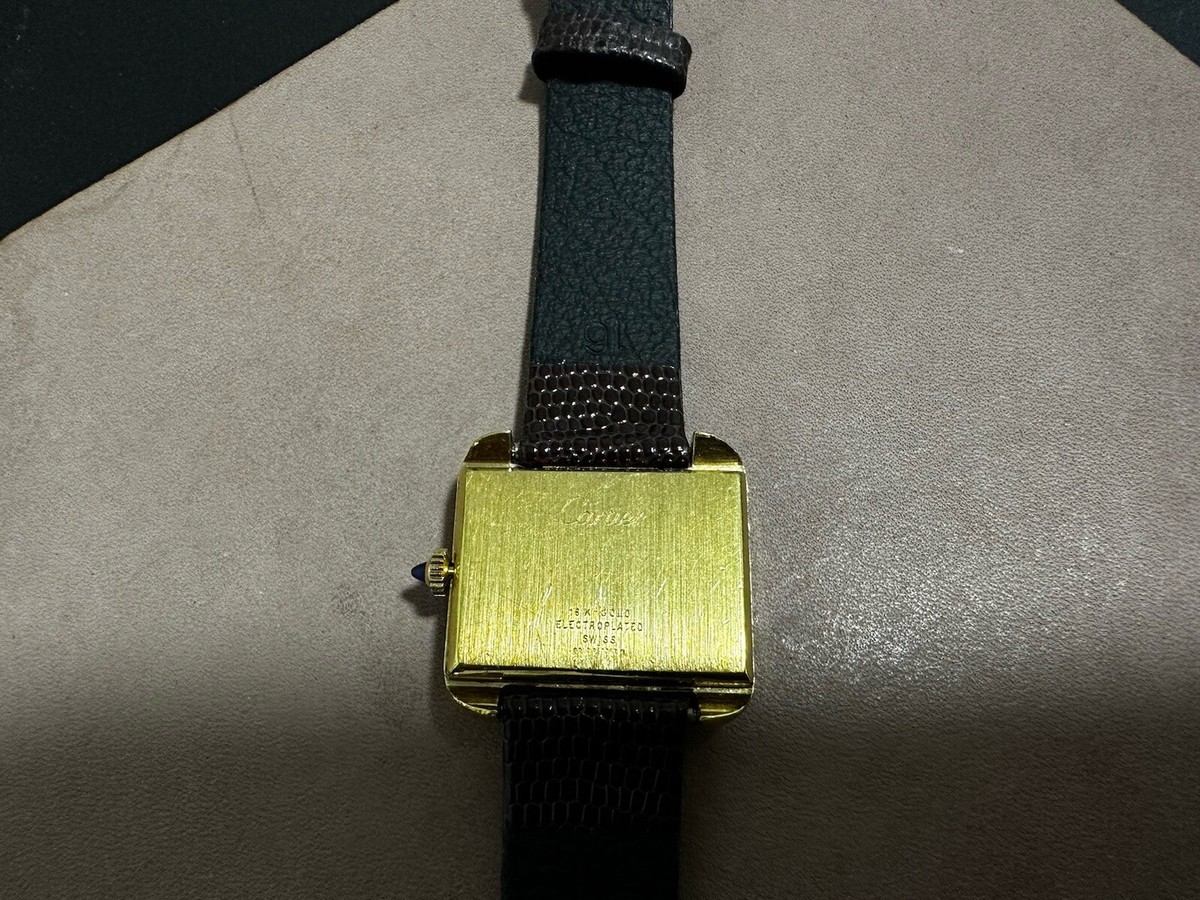 Cartier Stepped Tank Pre-Must 25716 Square Electroplated Gold