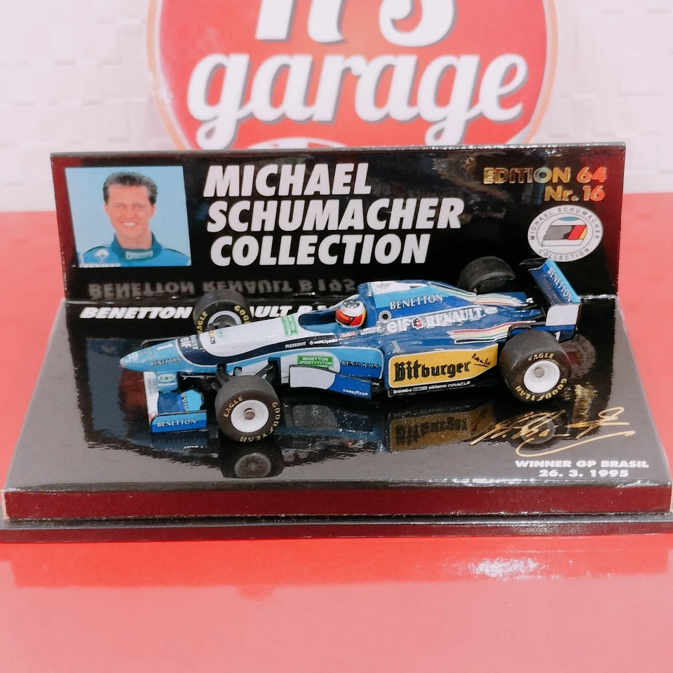 MINICHAMPS PMA 1/64 Michael Schumacher Benetton Renault B195 Brazil GP 510956401 - Image 3 of 4