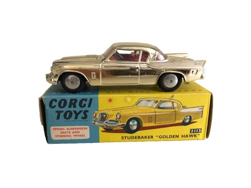 Jouet Corgi Toys - Studebaker Golden Hawk Ref 211 - Véhicule Miniature - Occasion Très Bon état