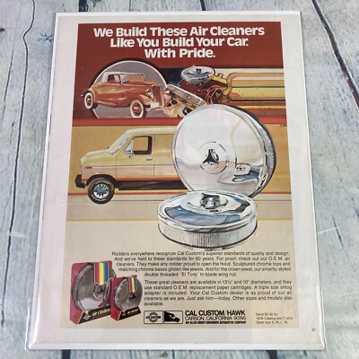 1979 Cal Custom Hawk Air Cleaners Hot Rod Cars Vtg Print Ad/Poster Magazine Page