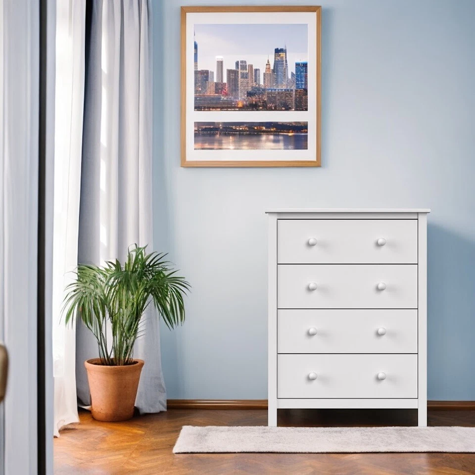 Dresser for Bedroom with 4 Deep Storage Drawers Solid Wood - Image 2 of 4