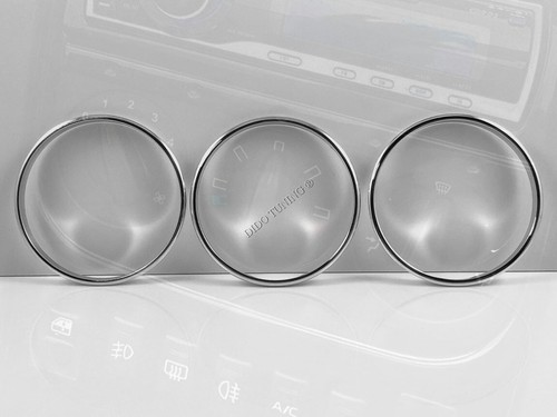 For MG TF 2001-2005 Polished Aluminium Chrome Air Con Control Surrounds Rings - Picture 4 of 8