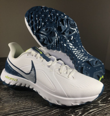 New Men's Nike React Infinity Pro Golf Shoe Cleats Size 8 White Blue CT6620 100