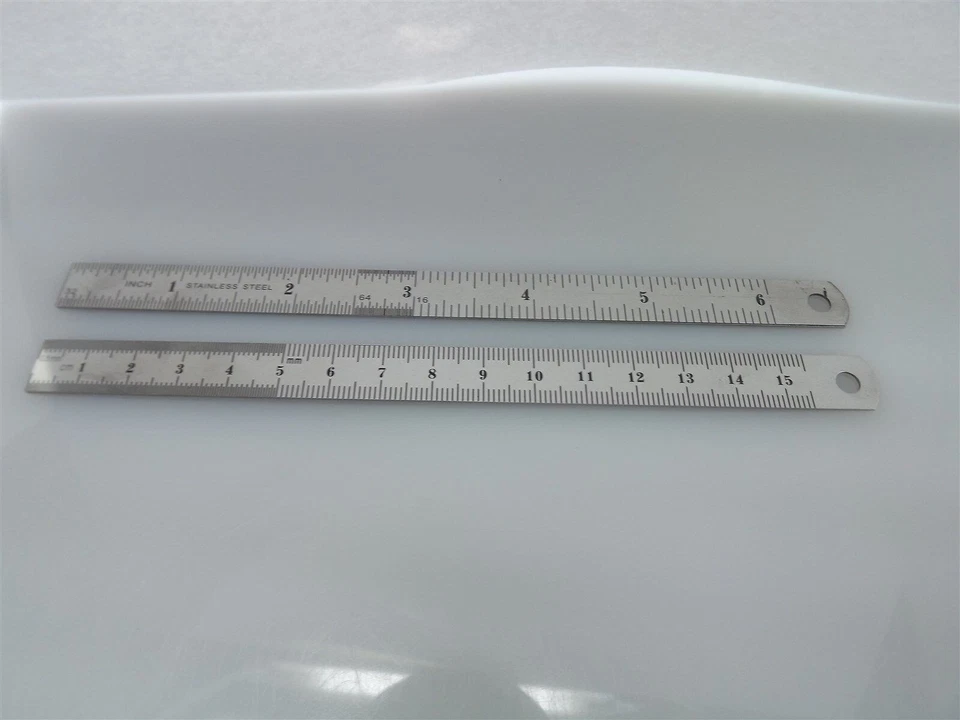New 6" Pocket Stainless Steel Ruler "Set of Two" Millimeter-Inch TOP SELLER! - Image 3 of 3