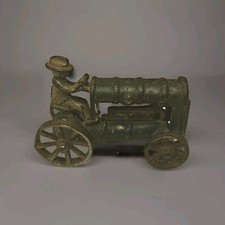 Antique 3.5" Arcade Toys Cast Iron Fordson Tractor On Steel Wheels