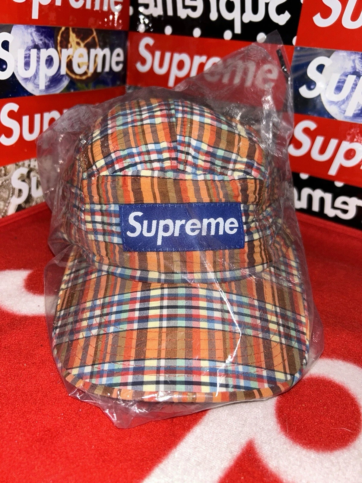 Casquette de camp à carreaux Supreme 2006 RARE CHAPEAU