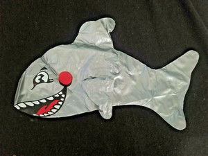Inflatable Silver, Black and Red Shark: 16" long x 9" high: New not in Package