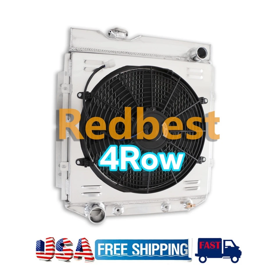 4Row Aluminum Radiator+Shroud Fan CC251 For 1961-1965 FORD Econoline V8 SWAP AT Foto 2 de 4