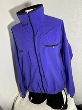 Vintage 90's Columbia Jacket Men's Large Purple Windbreaker Full Zip Track