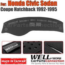 Wellvisors Dash Mat Cover For Honda 92-95 Civic Coupe Sedan Hatchback Black