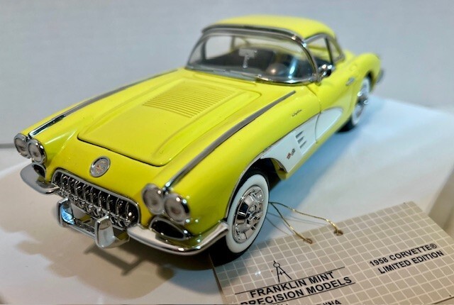 Danbury Mint 1958 Chevy Corvette Canary Yellow Limited Ed Collection 1:24 NR