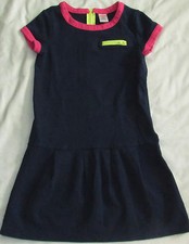 Gymboree Bright Ideas navy blue pink yellow dress 10