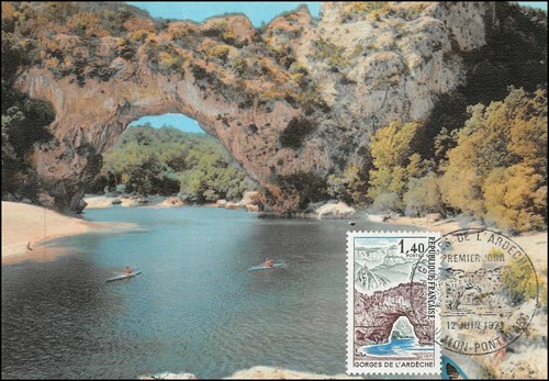 Carte Maximum 1971 - Gorges de l'ardèche - 第 1/2 張圖片