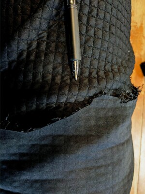 Polartec PowerGrid  quilted  Jersey/Grid w/ Stretch / Odor Resistant black 