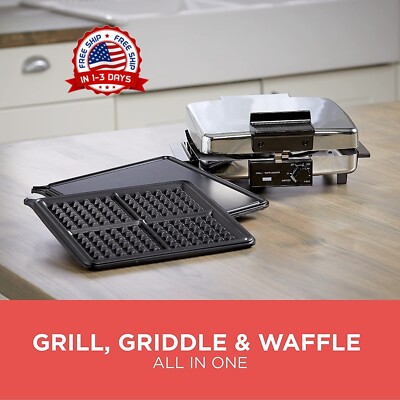 Maquina Para Hacer Waffles Electrica Redonda Gofrera Belga Sandwichera  3-in-1