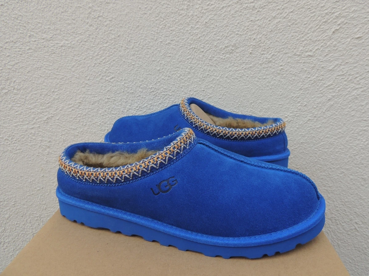 UGG TASMAN CLASSIC BLUE SUEDE SHEEPSKIN SLIPPERS SHOES MEN US 13 EUR 46 NEW