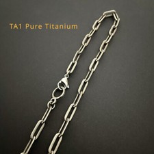 New 5mm Pure Titanium Long O Plated Link Chain Necklace Men Anti-Allergy 25.6"