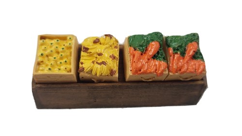 ModelTrain Layout Accessories FRUIT & VEGTABLE STAND Figures Apples Carrots ETC - Picture 3 of 8