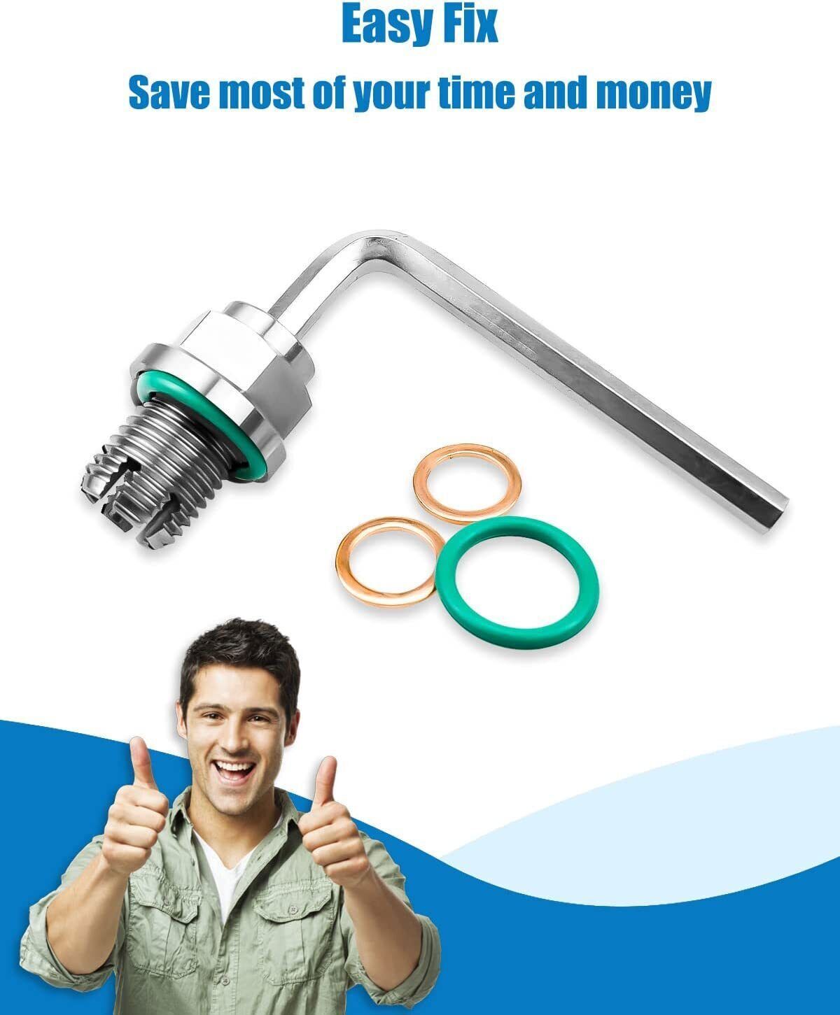 Oil Drain Plug Self-tapping Piggyback Stainless Steel Repair Kit M14.1-1.5x15mm