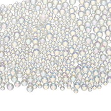 Iridescent Tiny Glass Bubble Beads,  0.4-3mm 20g No Hole, Round, Clear,2pcs